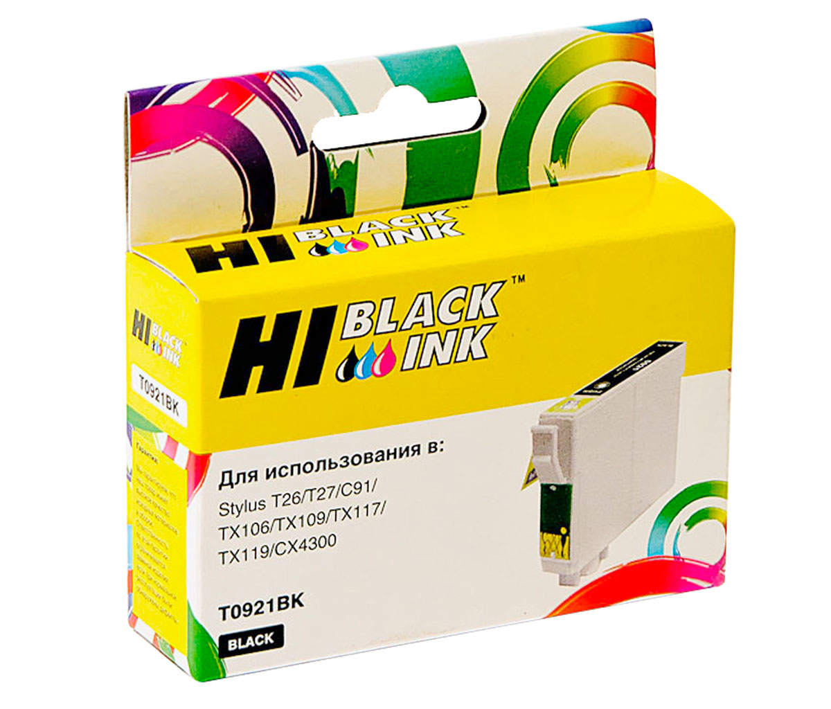 Картридж Hi-Black (HB-T0921) для Epson Stylus C91/ CX4300/ T26/ TX106/ TX109, чёрный