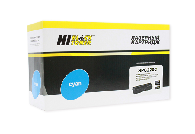 Тонер-картридж Hi-Black (HB-SP-C220C) для Ricoh Aficio SP C220DN/ C221DN/ C222SF, голубой (2000 стр.)