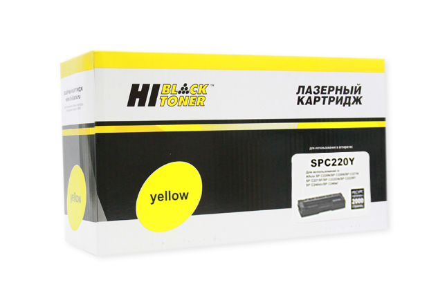 Тонер-картридж Hi-Black (HB-SP-C220Y) для Ricoh Aficio SP C220DN/ C221DN/ C222SF, жёлтый (2000 стр.)