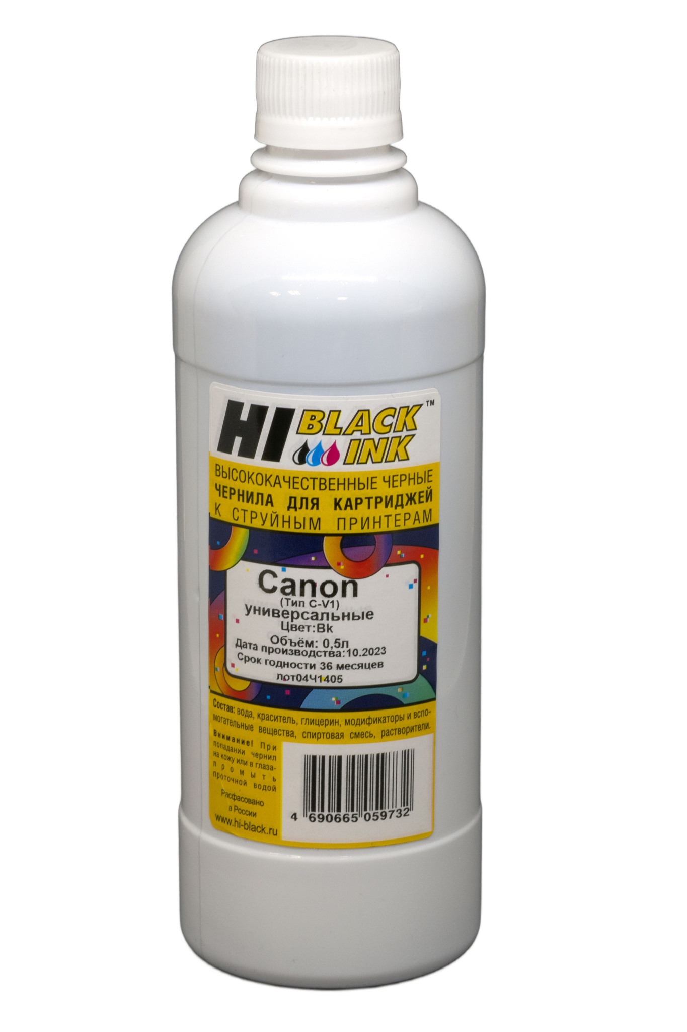 Чернила универсальные Hi-Black для Canon, Тип C-V1, водные, чёрные (500 мл.)