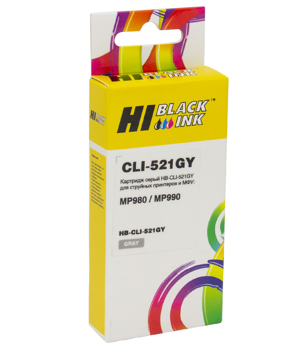 Картридж Hi-Black (HB-CLI-521GY) для Canon PIXMA iP3600/ iP4600/ MP980/ MP990, серый