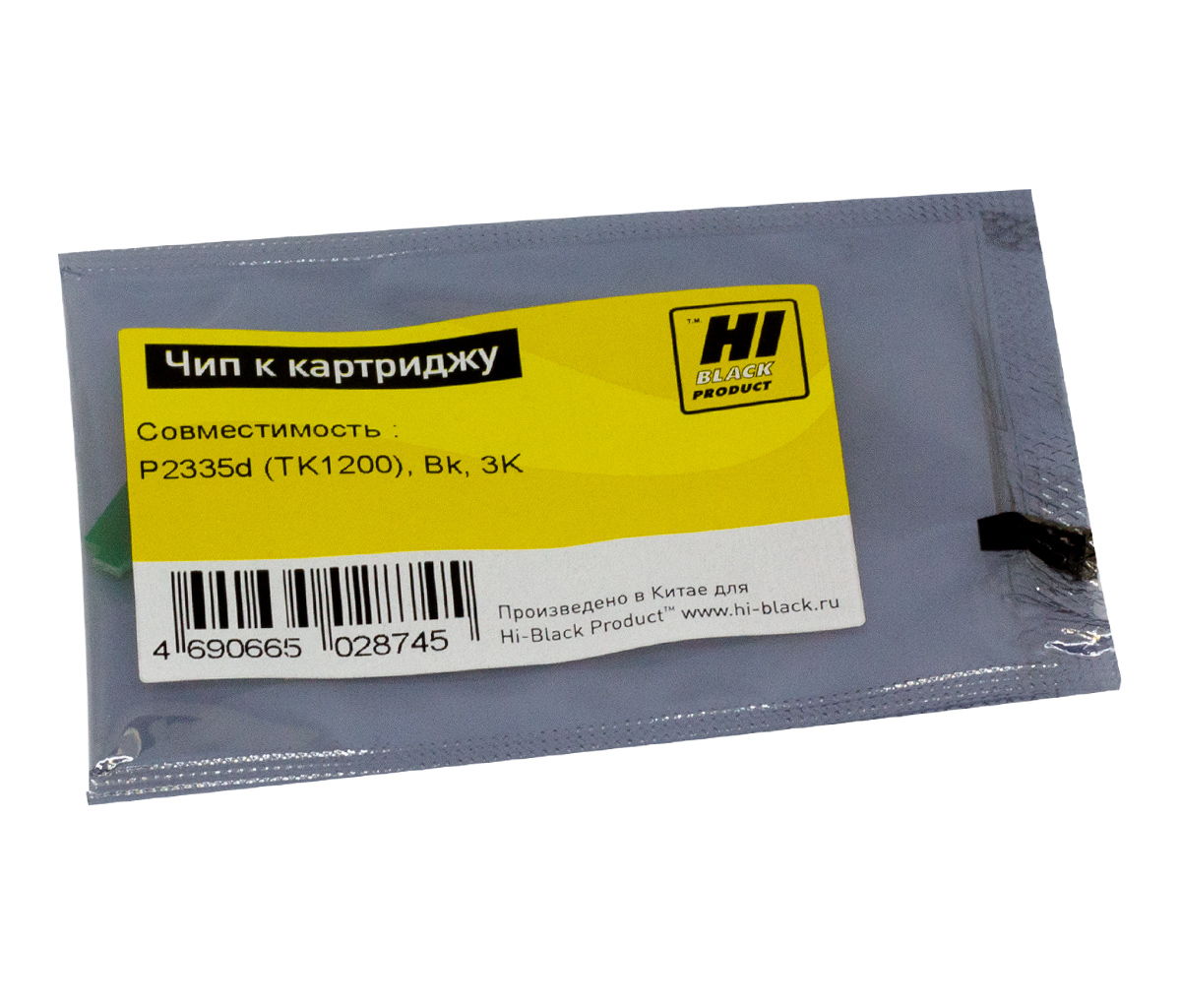 Чип Hi-Black картриджа (TK-1200) для Kyocera ECOSYS P2335d, чёрный (3000 стр.)