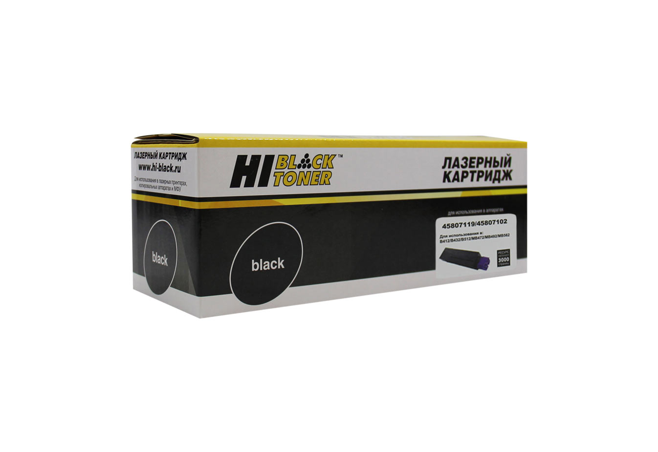 Тонер-картридж Hi-Black (HB-45807119/ 45807102) для OKI B412/ 432/ 512/ MB472/ 492/ 562, чёрный (3000 стр.)