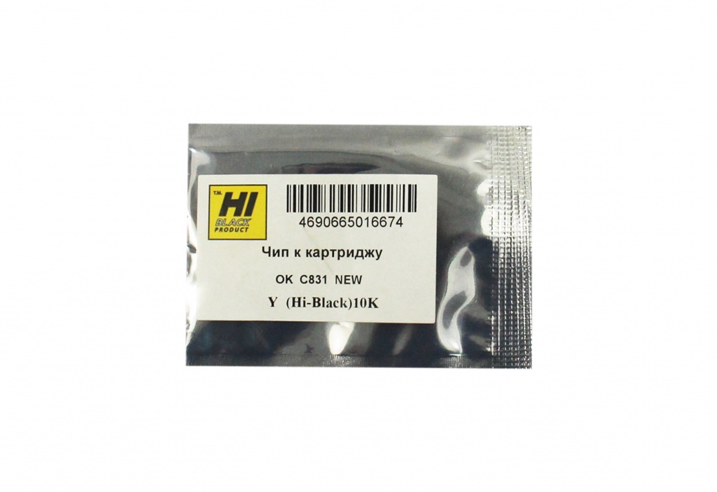 Чип Hi-Black для Oki C831 (44844505), желтый, 10K